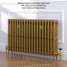 CI-GV3645-19-MET-GOLD-LS01 - Gasta Victorian 3 Column Cast Iron Radiator H645mm x W1182mm CI-GV3645-19-MET-GOLD-LS01 - Gasta Victorian 3 Column Cast Iron Radiator H645mm x W1182mm